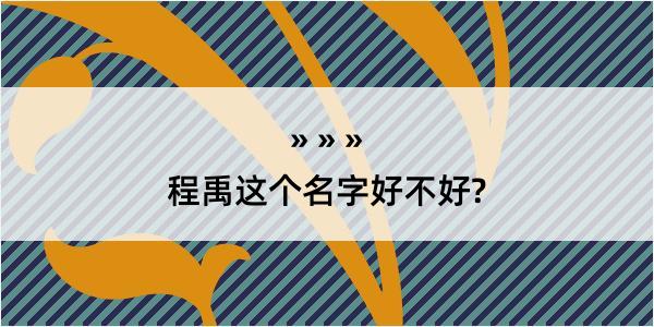 程禹这个名字好不好?