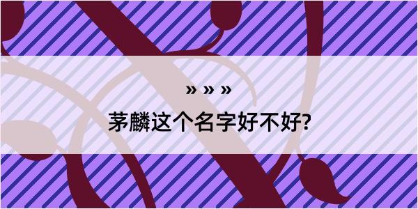 茅麟这个名字好不好?