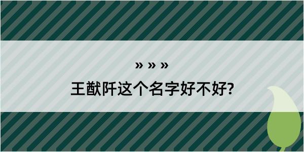 王猷阡这个名字好不好?