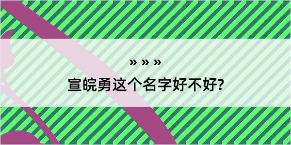 宣皖勇这个名字好不好?