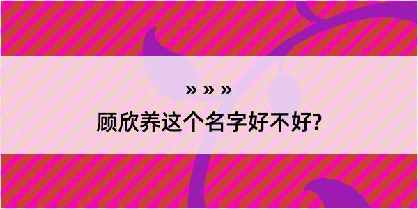 顾欣养这个名字好不好?