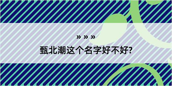 甄北潮这个名字好不好?