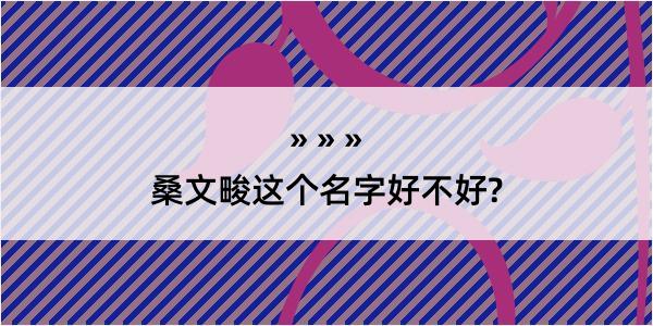 桑文畯这个名字好不好?