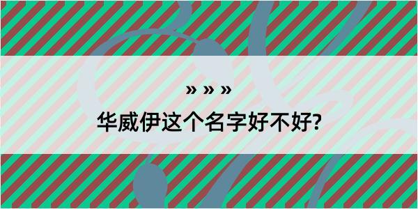 华威伊这个名字好不好?