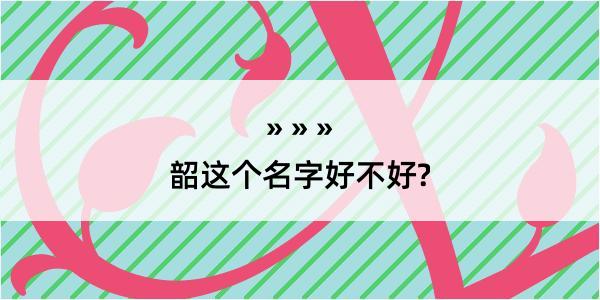 韶这个名字好不好?