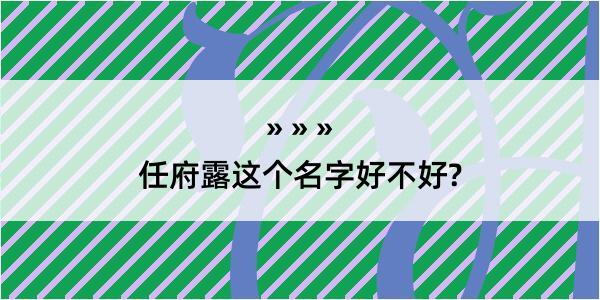 任府露这个名字好不好?