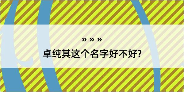 卓纯其这个名字好不好?