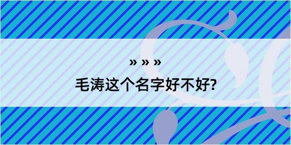 毛涛这个名字好不好?