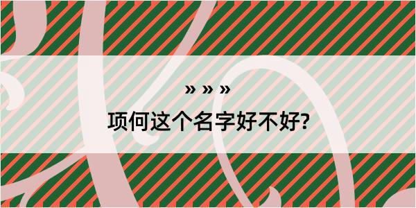 项何这个名字好不好?