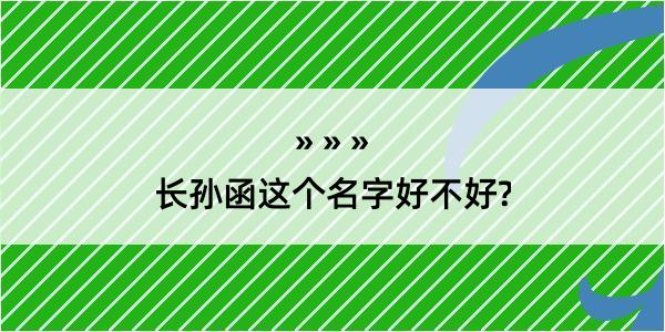 长孙函这个名字好不好?