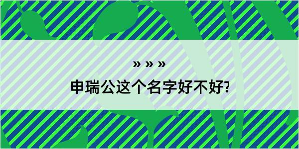 申瑞公这个名字好不好?