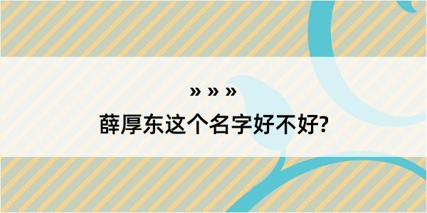 薛厚东这个名字好不好?