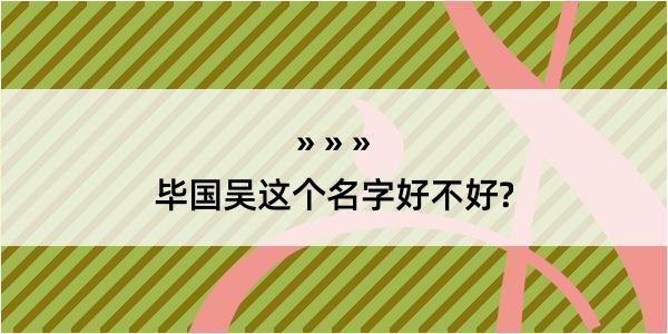 毕国吴这个名字好不好?