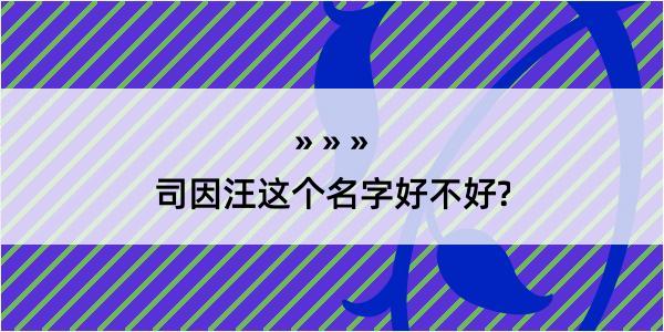 司因汪这个名字好不好?