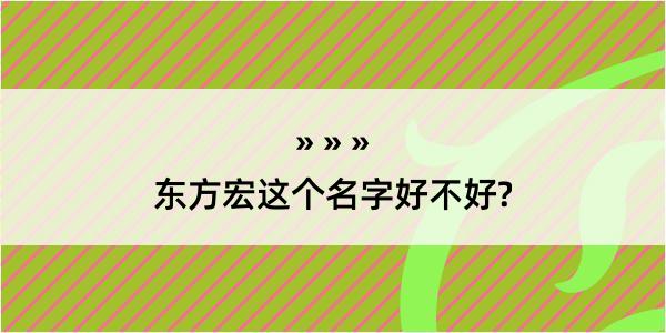 东方宏这个名字好不好?