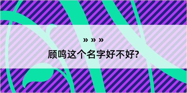 顾鸣这个名字好不好?