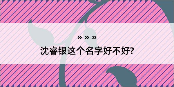 沈睿银这个名字好不好?