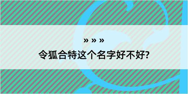 令狐合特这个名字好不好?