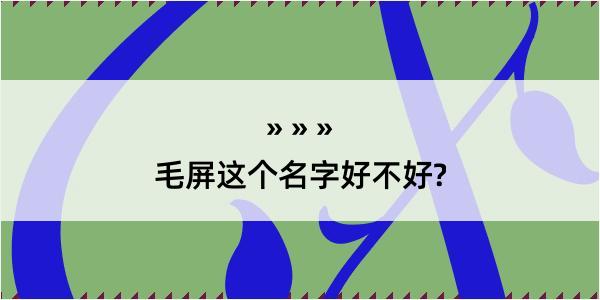 毛屏这个名字好不好?