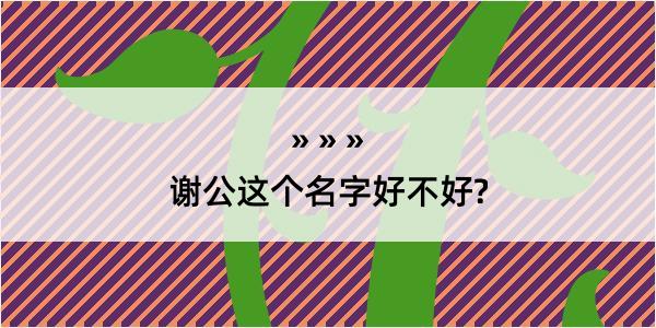 谢公这个名字好不好?