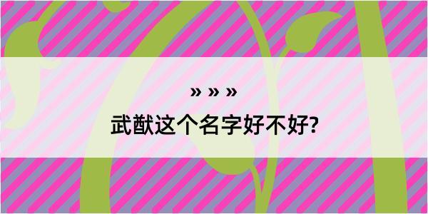 武猷这个名字好不好?