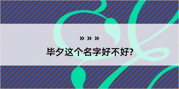 毕夕这个名字好不好?