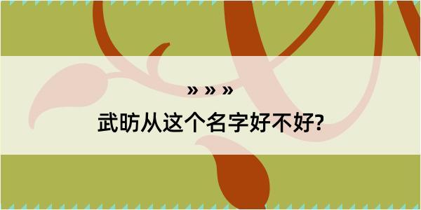 武昉从这个名字好不好?