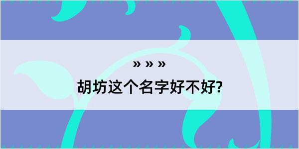 胡坊这个名字好不好?