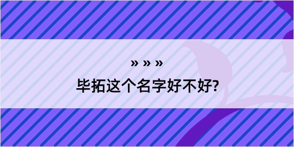 毕拓这个名字好不好?