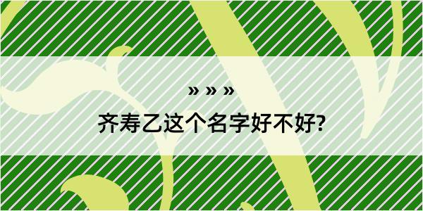 齐寿乙这个名字好不好?