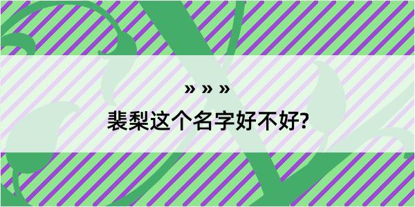 裴梨这个名字好不好?