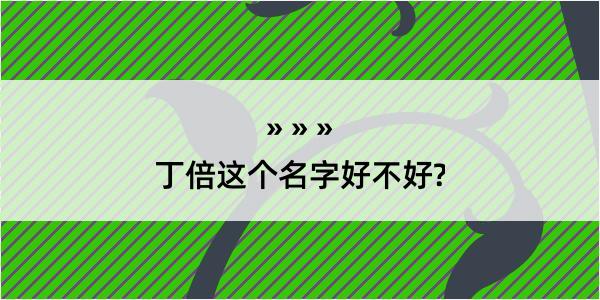 丁倍这个名字好不好?