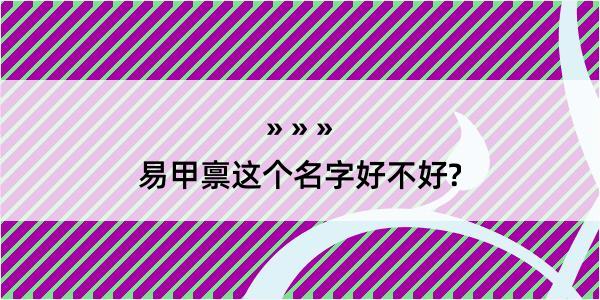 易甲禀这个名字好不好?