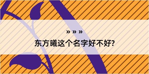 东方曦这个名字好不好?