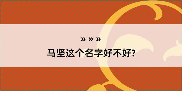 马坚这个名字好不好?