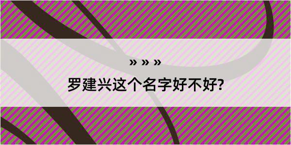 罗建兴这个名字好不好?