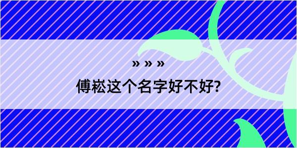 傅崧这个名字好不好?