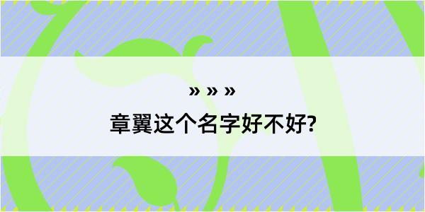 章翼这个名字好不好?