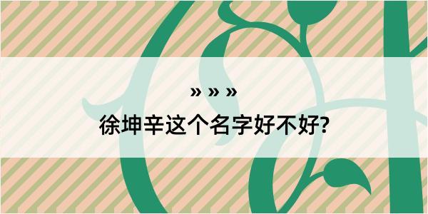 徐坤辛这个名字好不好?