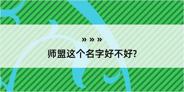 师盟这个名字好不好?