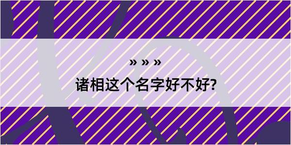 诸相这个名字好不好?