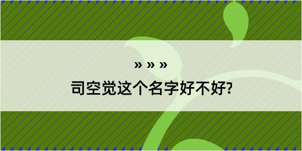 司空觉这个名字好不好?