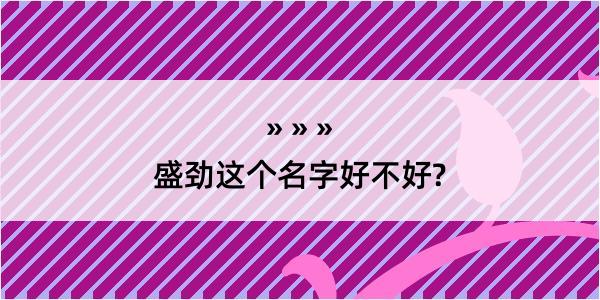 盛劲这个名字好不好?