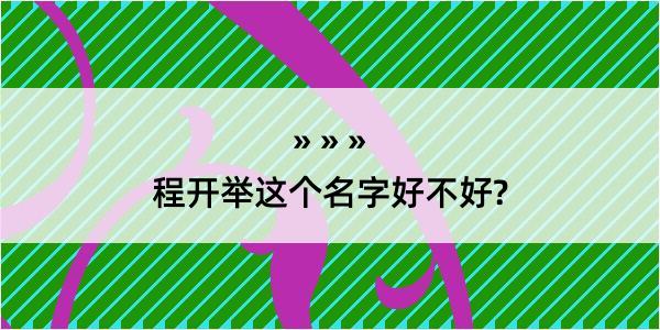 程开举这个名字好不好?