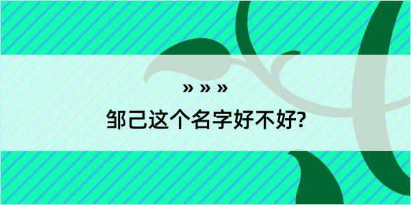 邹己这个名字好不好?