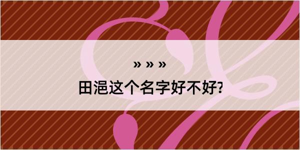 田浥这个名字好不好?