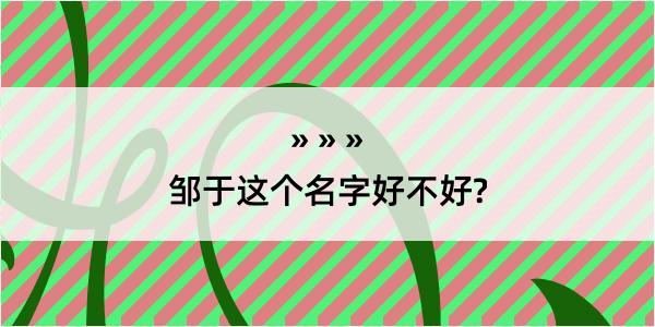 邹于这个名字好不好?