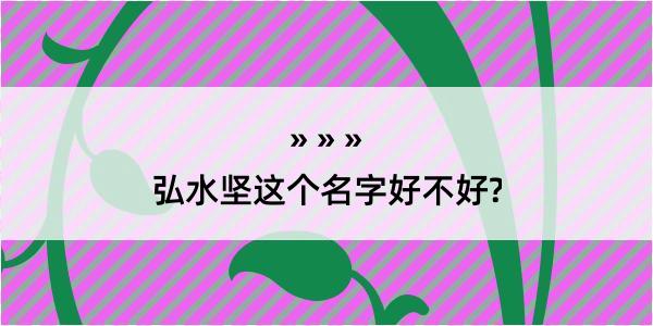 弘水坚这个名字好不好?