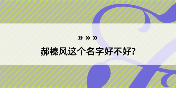 郝榛风这个名字好不好?