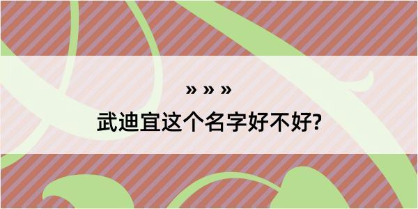 武迪宜这个名字好不好?